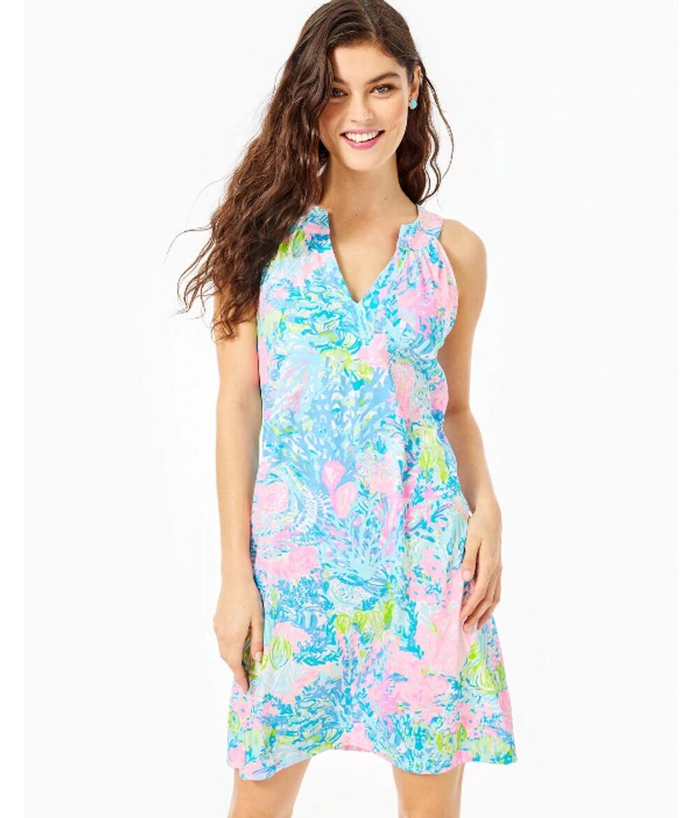 Lilly Pulitzer Fish Wish Shift Dress Mermaid Ocean Paisley Colorful Summer XS